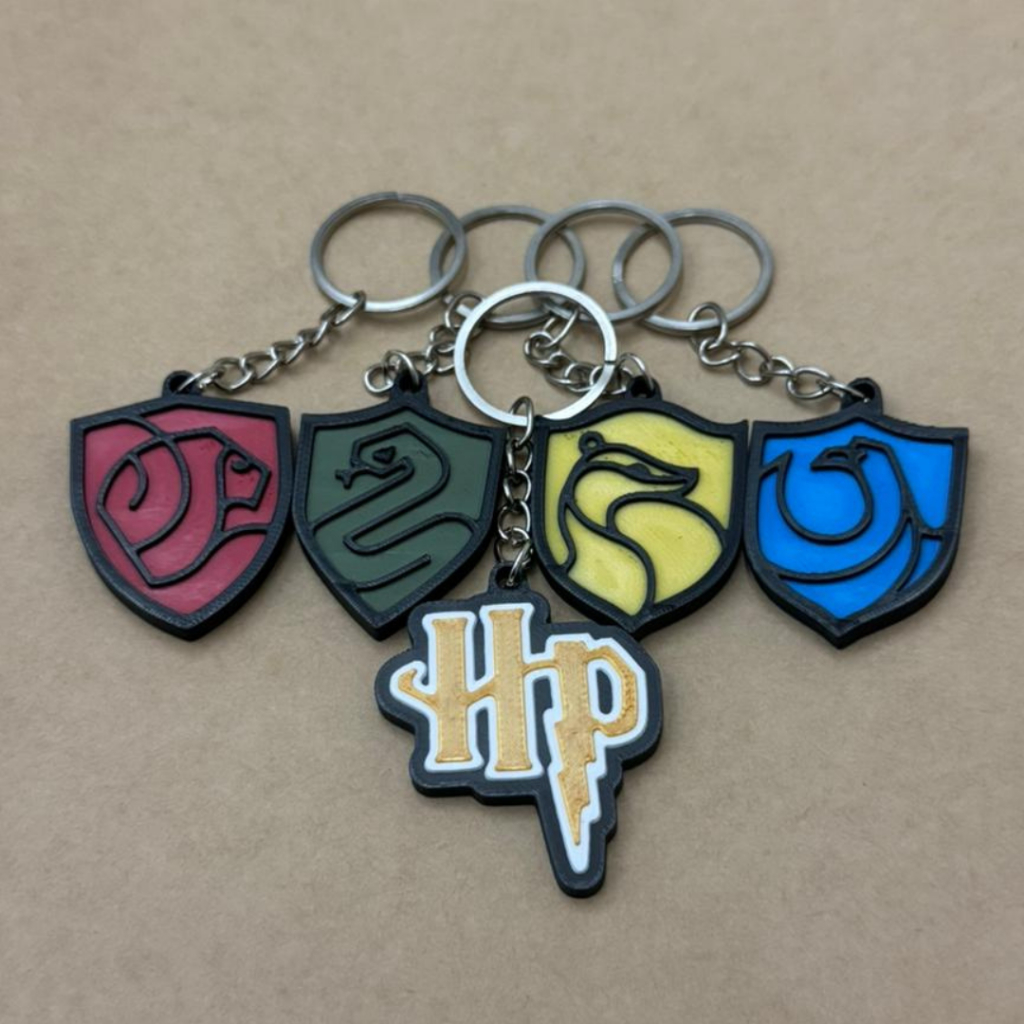 Chaveiro Harry Potter Casas Hogwarts + Logo HP | Grifinória, Sonserina, Corvinal, Lufa-Lufa