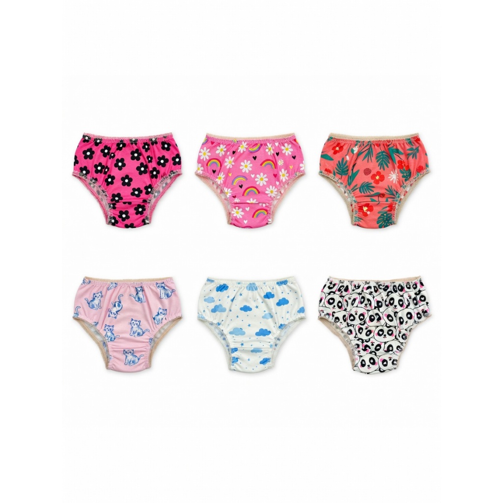 Kit 10 Calcinhas Infantil Macias  Microfibra Para Meninas 2 a 10 Anos