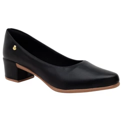 Sapato Social Scarpin Bico Fino Festa Salto Baixo Bloco Quadrado Luxo Confortável Moda