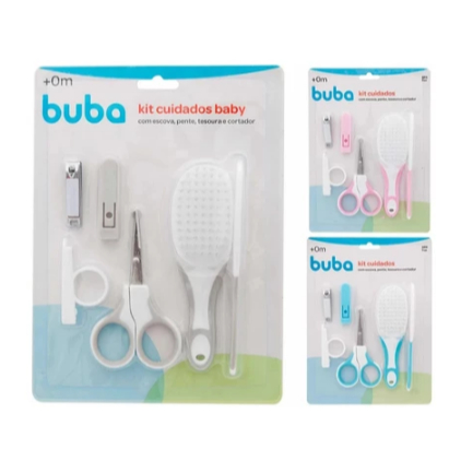 Kit Cuidados E Higiene Bebê Pente Escova E Cortador De Unha Buba