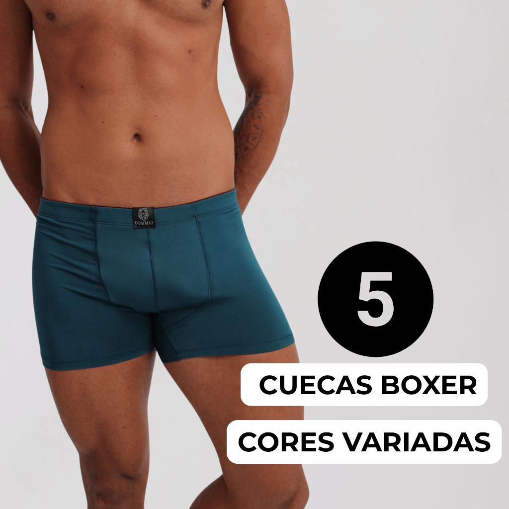 Kits De Cuecas Boxer Adulto Lisa Tecido Microfibra Premium Cós Da Cintura Embutido Original