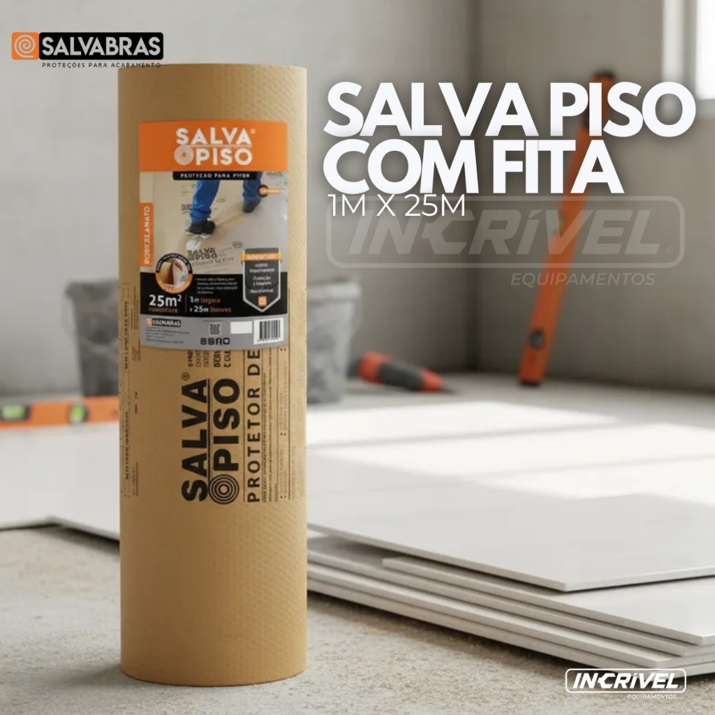 Salva Piso 1MX25M Protetor Pisos Ceramicas Porcelanato Obras Reformas Quedas Segurança Não Mancha