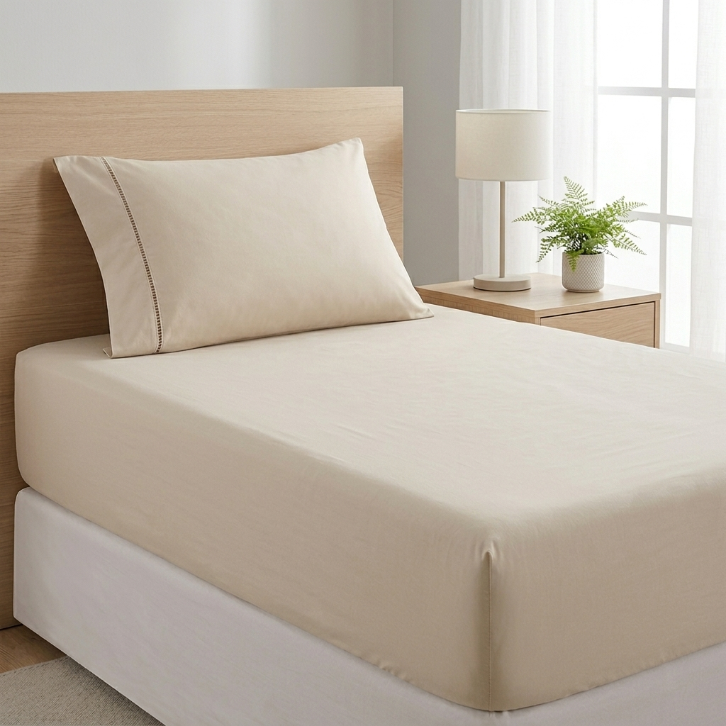 Jogo de Cama Solteiro 2 Peças 100% Algodão Percal 200 Fios Ponto Palito Elástico Total Cama Box Linha Luxuoso