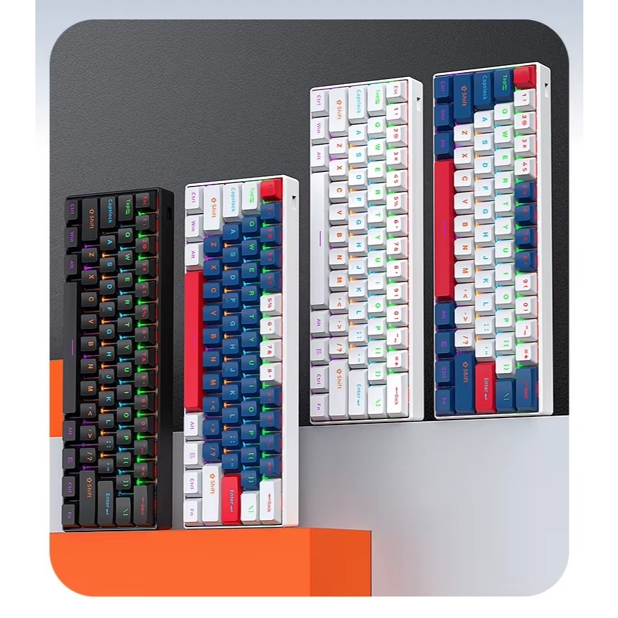 Teclado Gamer Mecânico USB Com Fio 60% 100% 63 104 Teclas T61 RGB Switch Red Blue PC NOTEBOOK PS5