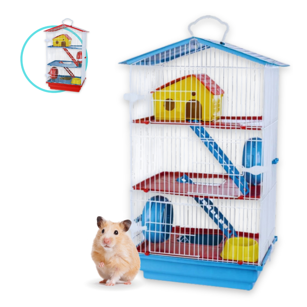Gaiola Hamster 3 Andares Com Toca Brinquedo Completo