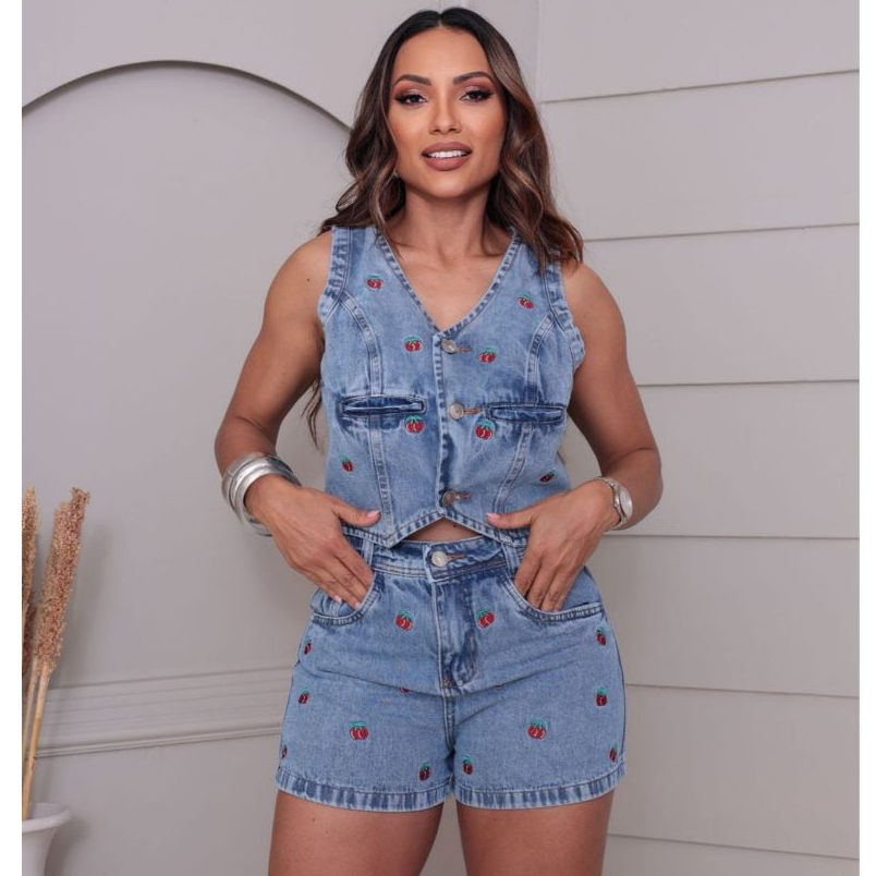 Conjunto jeans Cereja