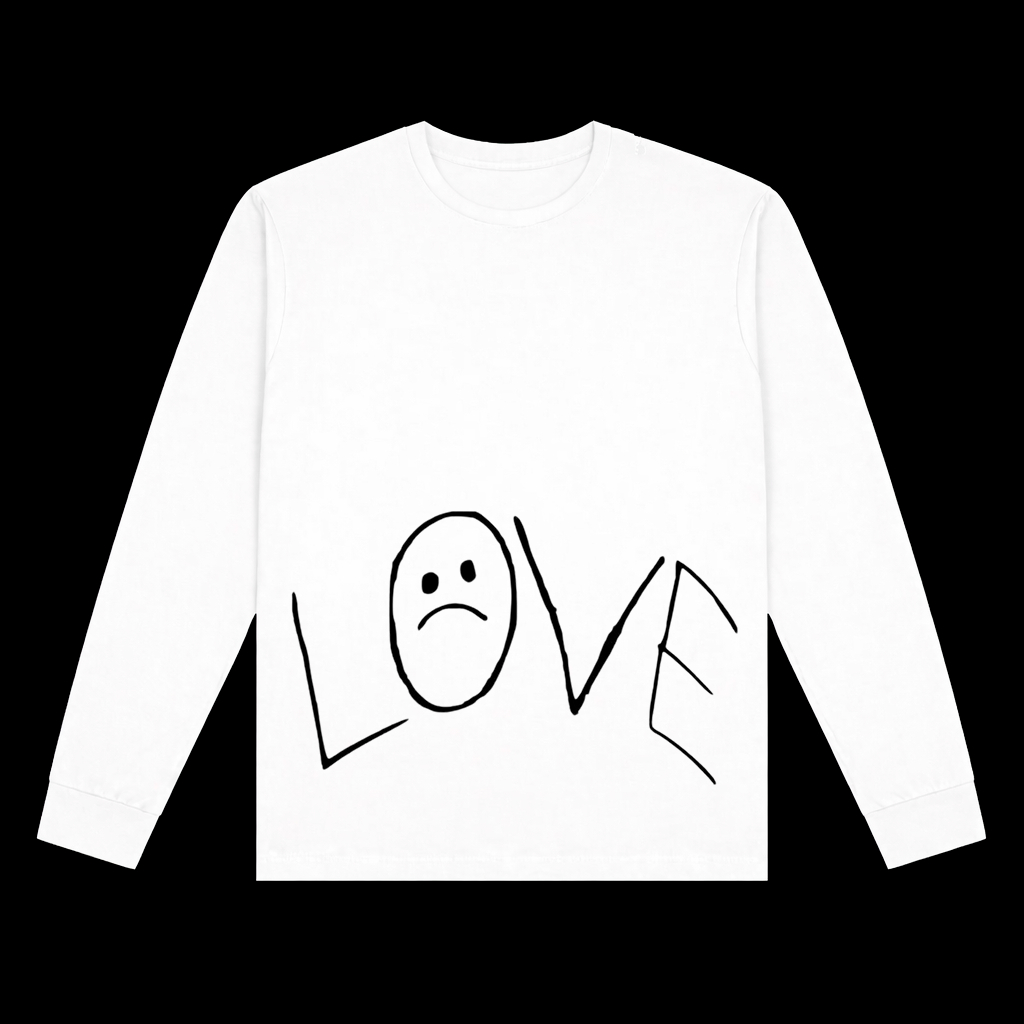 Camisa Camiseta Manga Longa 100% Algodão " Love Lil Peep " Streetwear Rap Rapper Trap Emo Gótica Y2K Alternativo