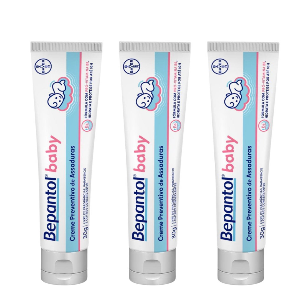 Imagem Kit com 3 Cremes Pomada de Assadura 30gr Cada - Bepantol