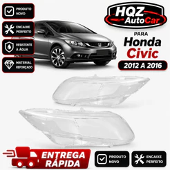 Lente do Farol Honda Civic 2012 2013 2014 2015 2016 Transparente