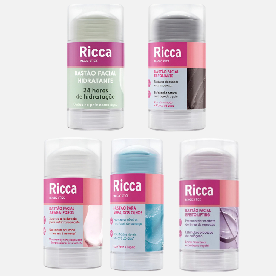 Bastões Ricca Area Olhos Protetor Solar Hidratante Lifting Esfoliante Apaga Poros