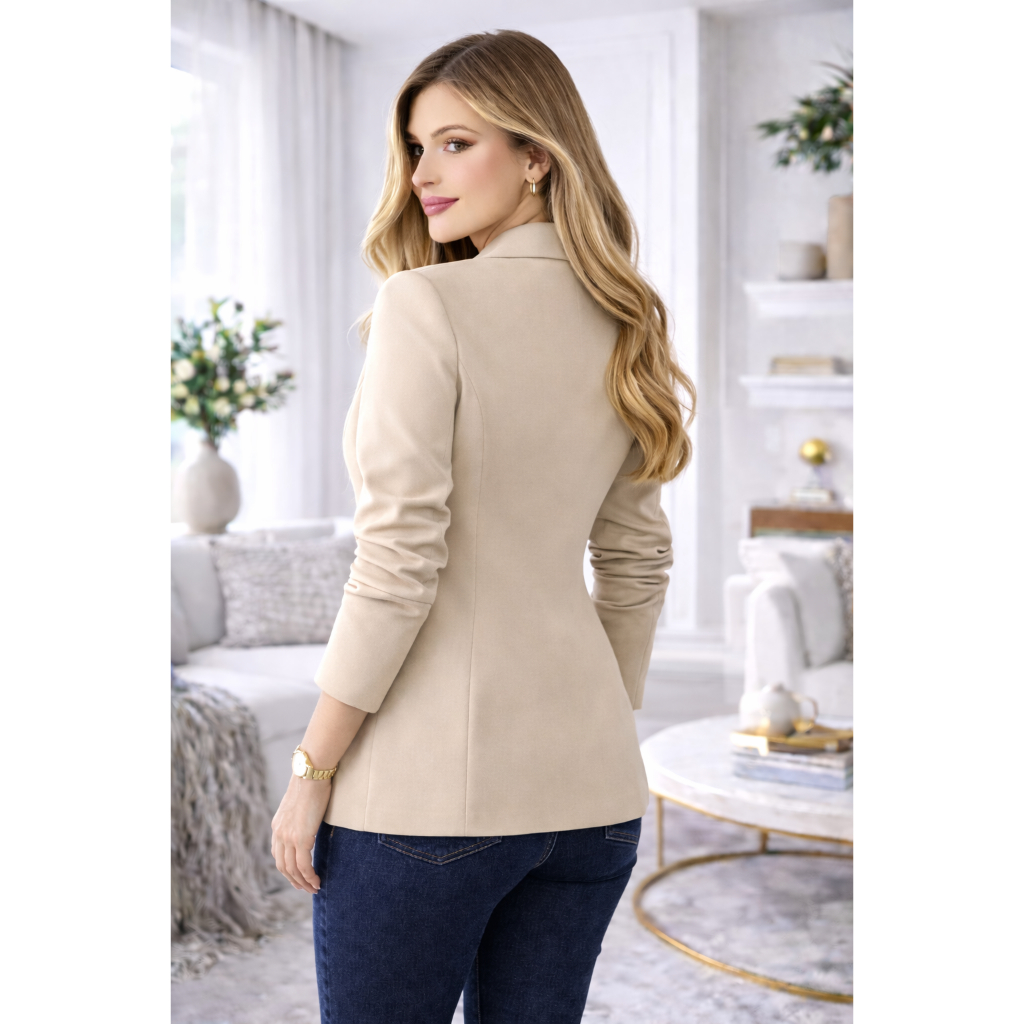 Blazer Feminino Casaquinho Alfaiataria Casaco Social Com Botão Lindo Super Envio
