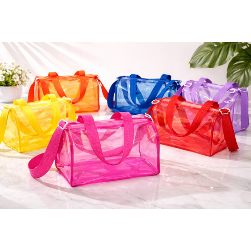 KIT MINI MALA 25x15x15 PLÁSTICO CRISTAL NEON BRINDES PERSONALIZADOS