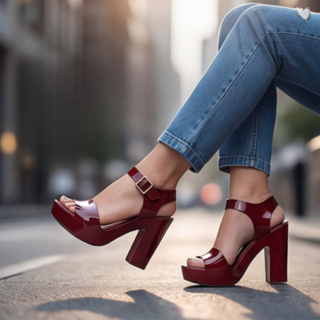 Salto Feminino Meia Pata Palmilha Confortável em Oferta na Shopee