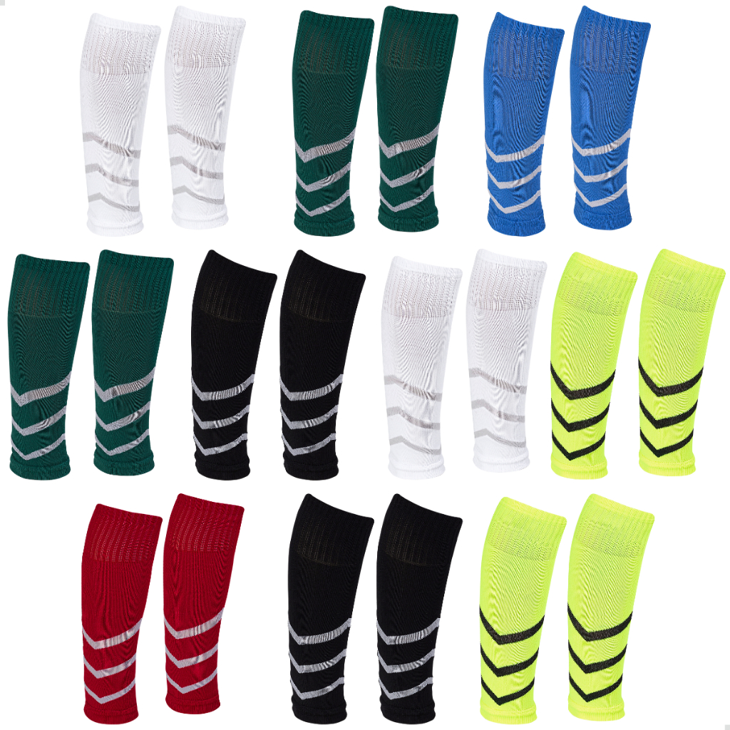 Kit 10 Pares Canelito Poliamida Meião Cortado Futebol Meias Esportivas Proteção