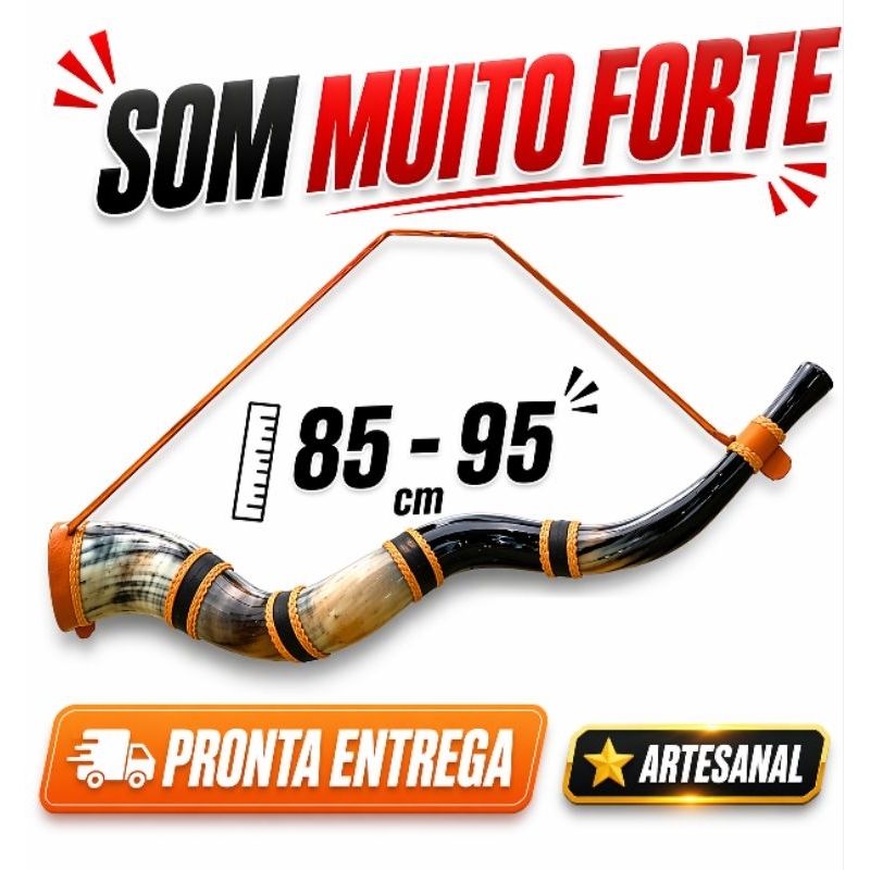 Berrante Profissional Grande em Chifre Natural | Som Forte e Autêntico