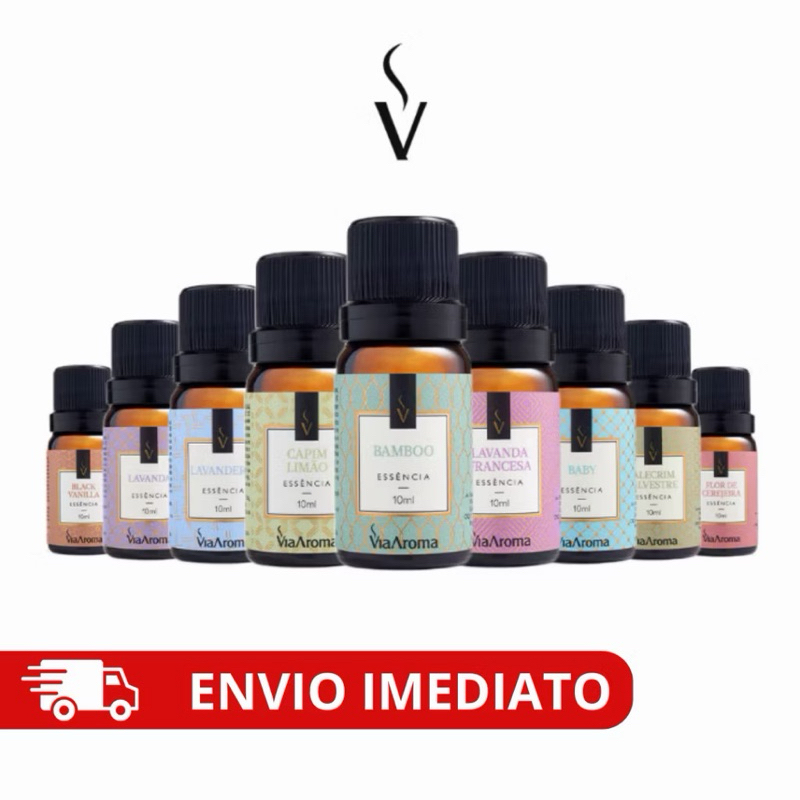 Kit 2 Essências Via Aroma para Aromatizador Difusor Elétrico 10ml Aromatizante Fragâncias