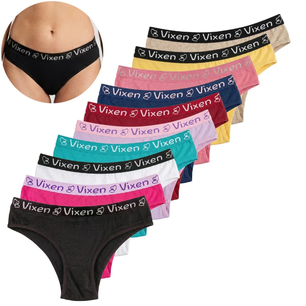 Kit 10 Calcinhas de Algodão Feminina Adulto Tanga Lisas Cos Largo