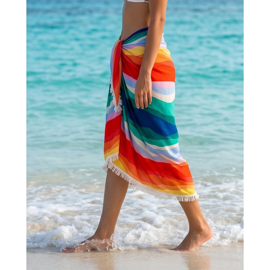 CANGA PAREO SAIDA DE PRAIA TROPICAL 100% VISCOSE