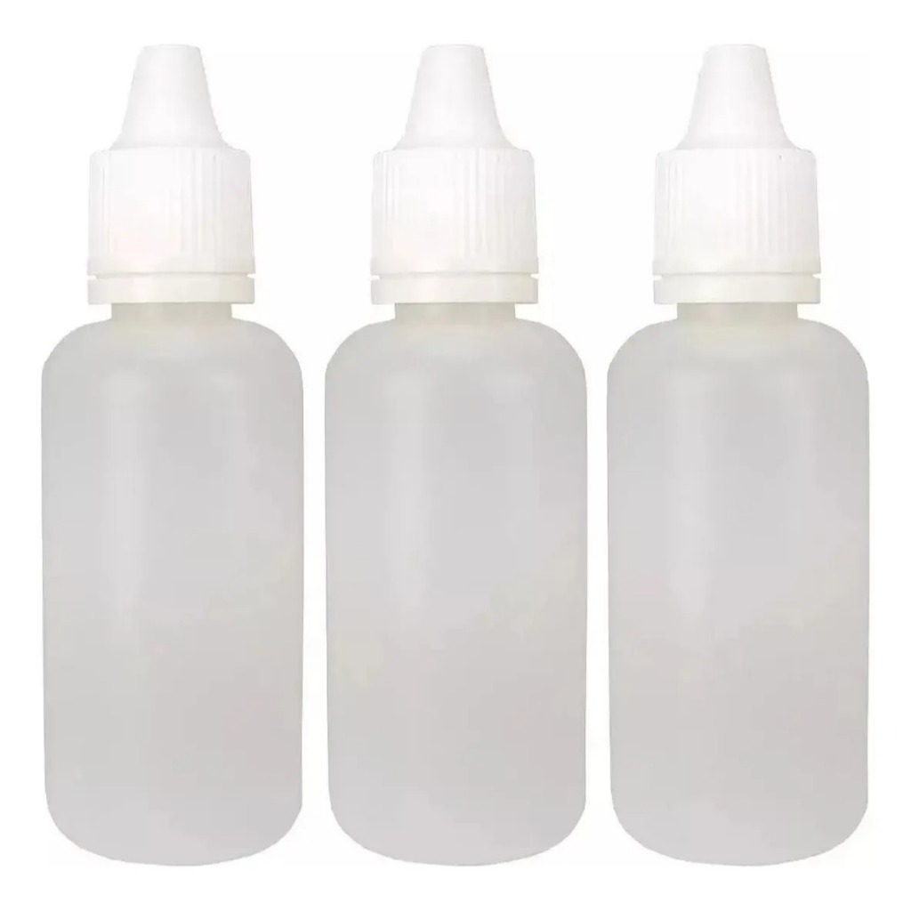 Frasco Plástico De 60ml - Conta Gotas - 500un Tampa Lacre!