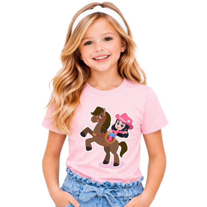 Camiseta infantil Turma da Boiadeirinha  menina e menino algodão criança tamanho 2 Ao 14 juvenil manga curta