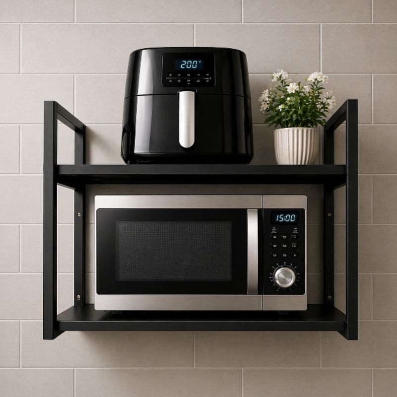 Suporte para Microondas Forno Eletrico Air Fryer Forninho Impressora Prateleira de Parede Nicho Multiuso