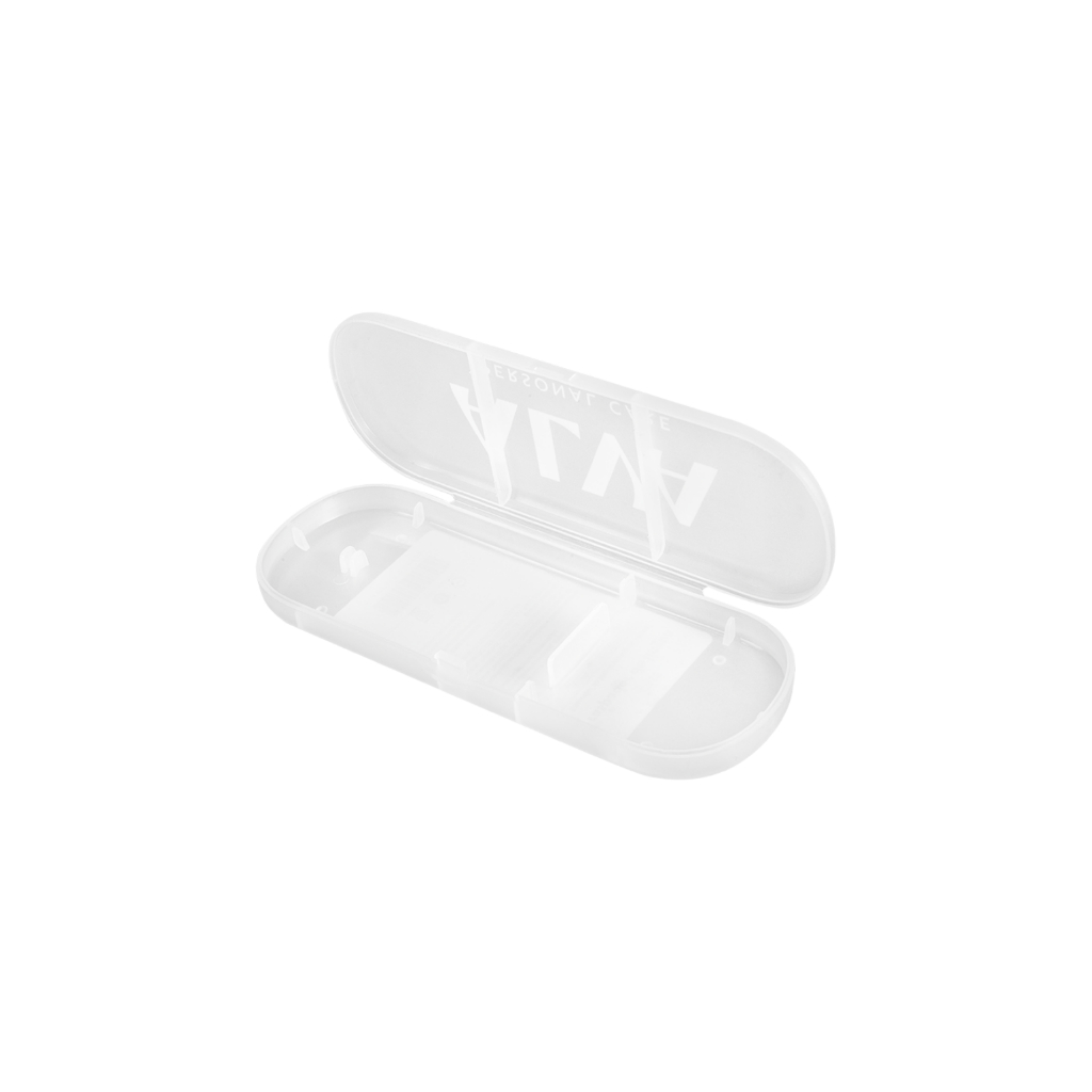 Estojo Protetor Para Raspador De Língua Alva Transparente Branco
