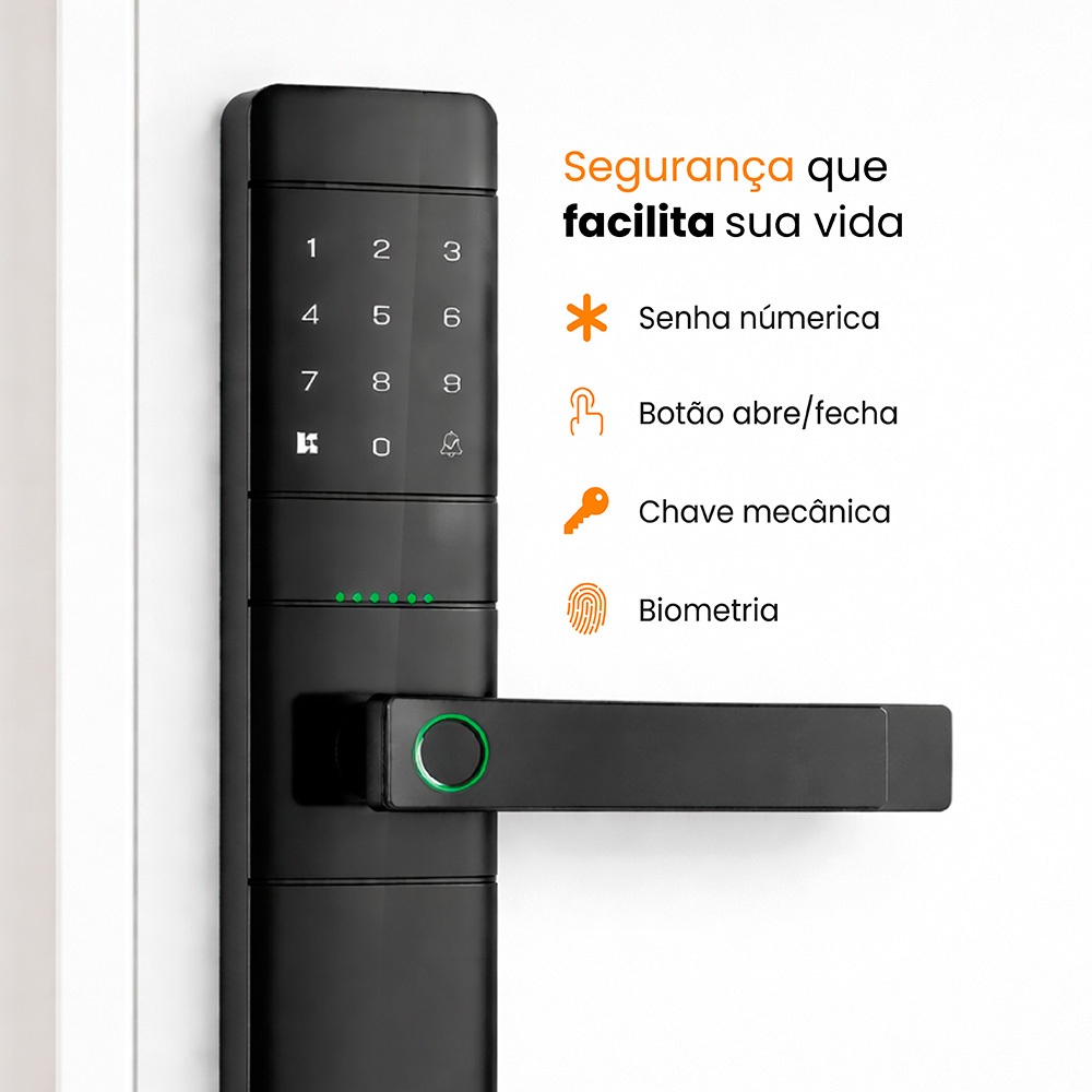 Fechadura Digital Biométrica Eletrônica Kuanttum Kappa