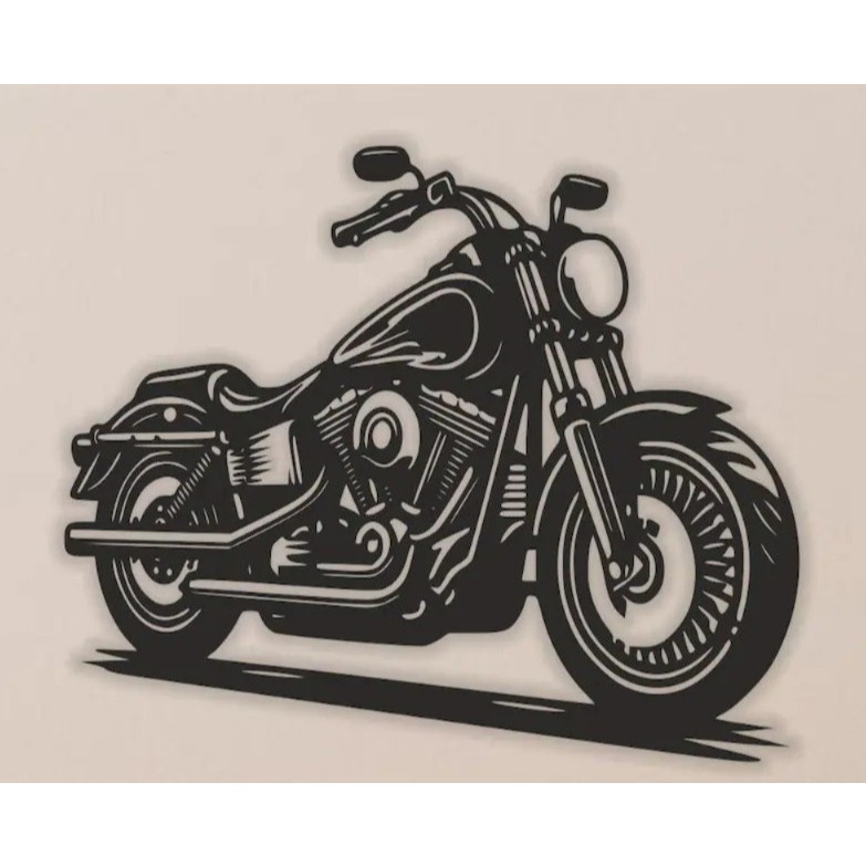 Adesivo de Parede Moto em Vinil – 10cm | Preto e Branco Estilo Custom
