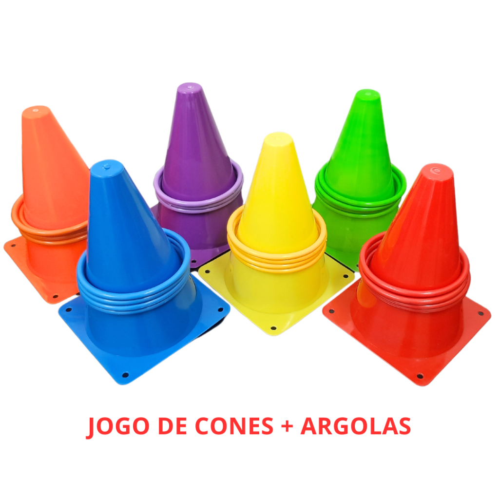 Cones + Argolas Coloridas Jogo Funcional Sensorial Coordenação Motora em Oferta na Shopee