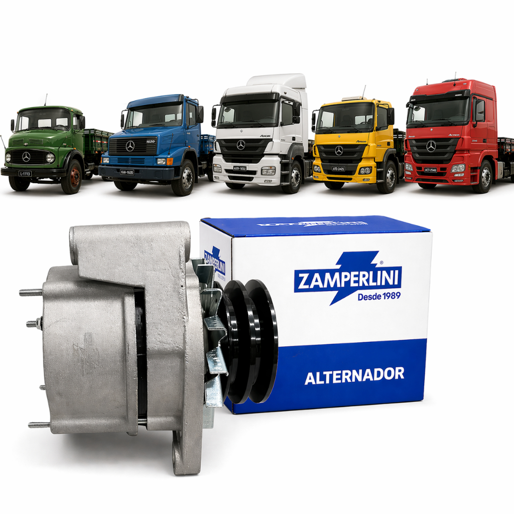 Alternador Linha Pesada 55 Amperes 12v Com Polia Dupla Para Caminhões Mercedes Benz