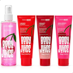 Kit Cereja Completo 4 em 1 Pele Macia e Cheirosa o Dia Todo Dermachem
