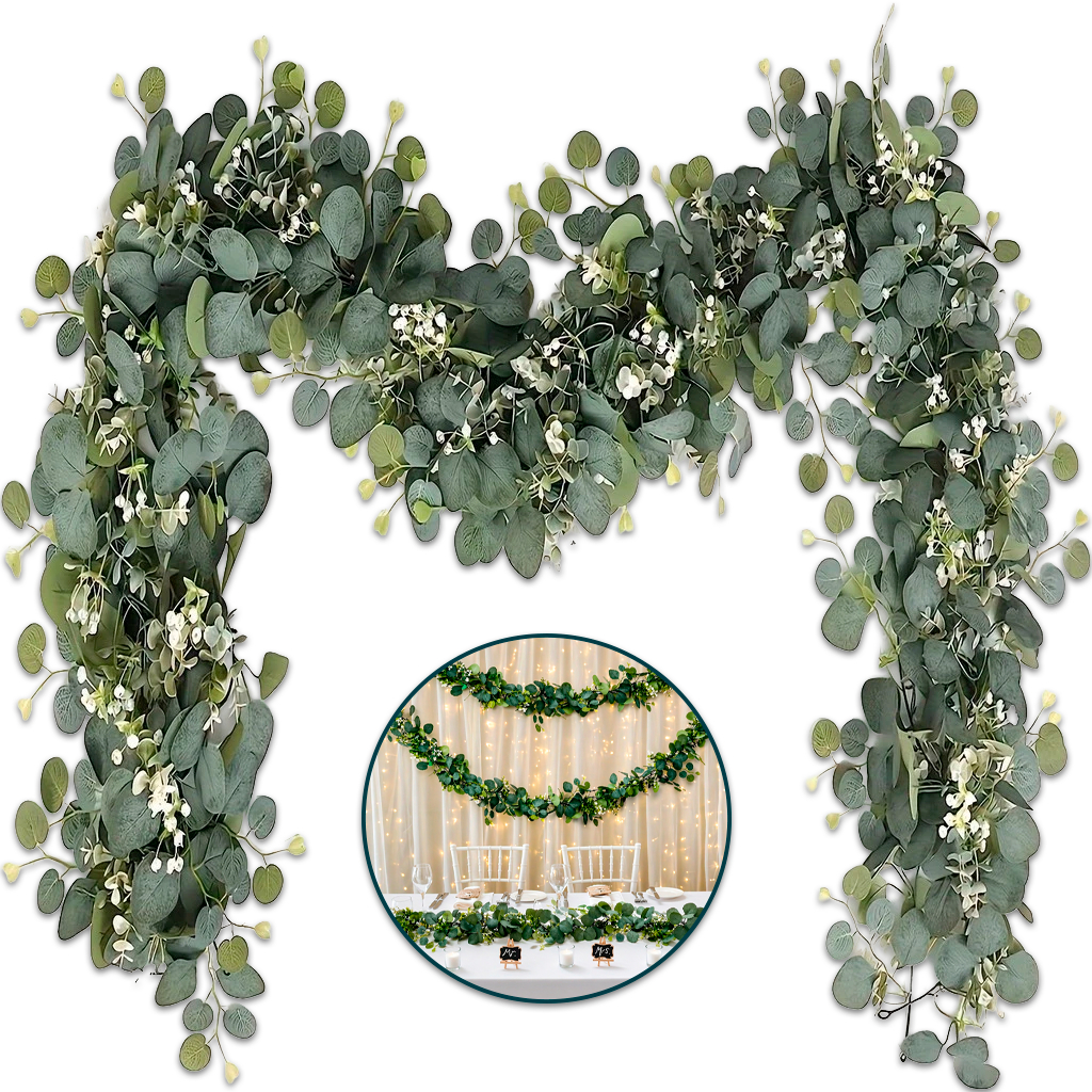 Planta Artificial de Vinha de Eucalipto Verde Pendurada para Decoração de Casamento, Jardim e Festa em Casa