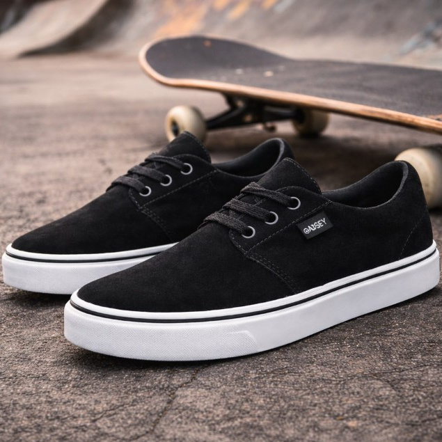 Tênis Skate Masculino Camurça Skatista Preto Confortável