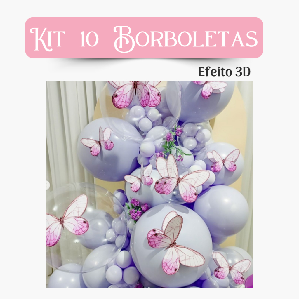 🦋 Borboletas 3D Grandes e Coloridas Para Festa, Balões e Painéis | Efeito Realista Premium