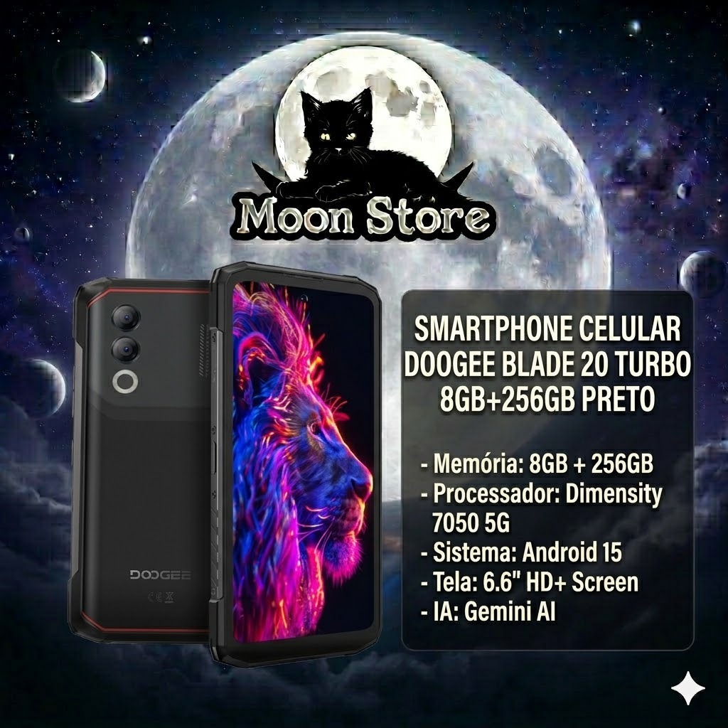 SMARTPHONE DOOGEE BLADE 20 TURBO 8GB+256GB PRETO