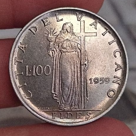 Moeda 100 Liras 1959 - Papa João  XXIII - Vaticano