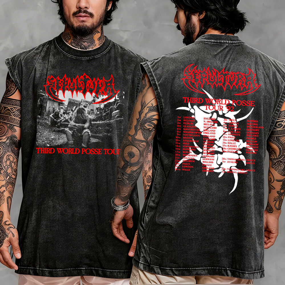 Regata Machão Oversized Longline Sepultura Metal Banda Third World Posse Tour Streetwear