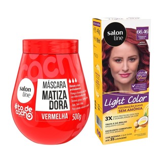 Kit Vermelhão do Poder + Light Color Vermelho Cereja Salon Line