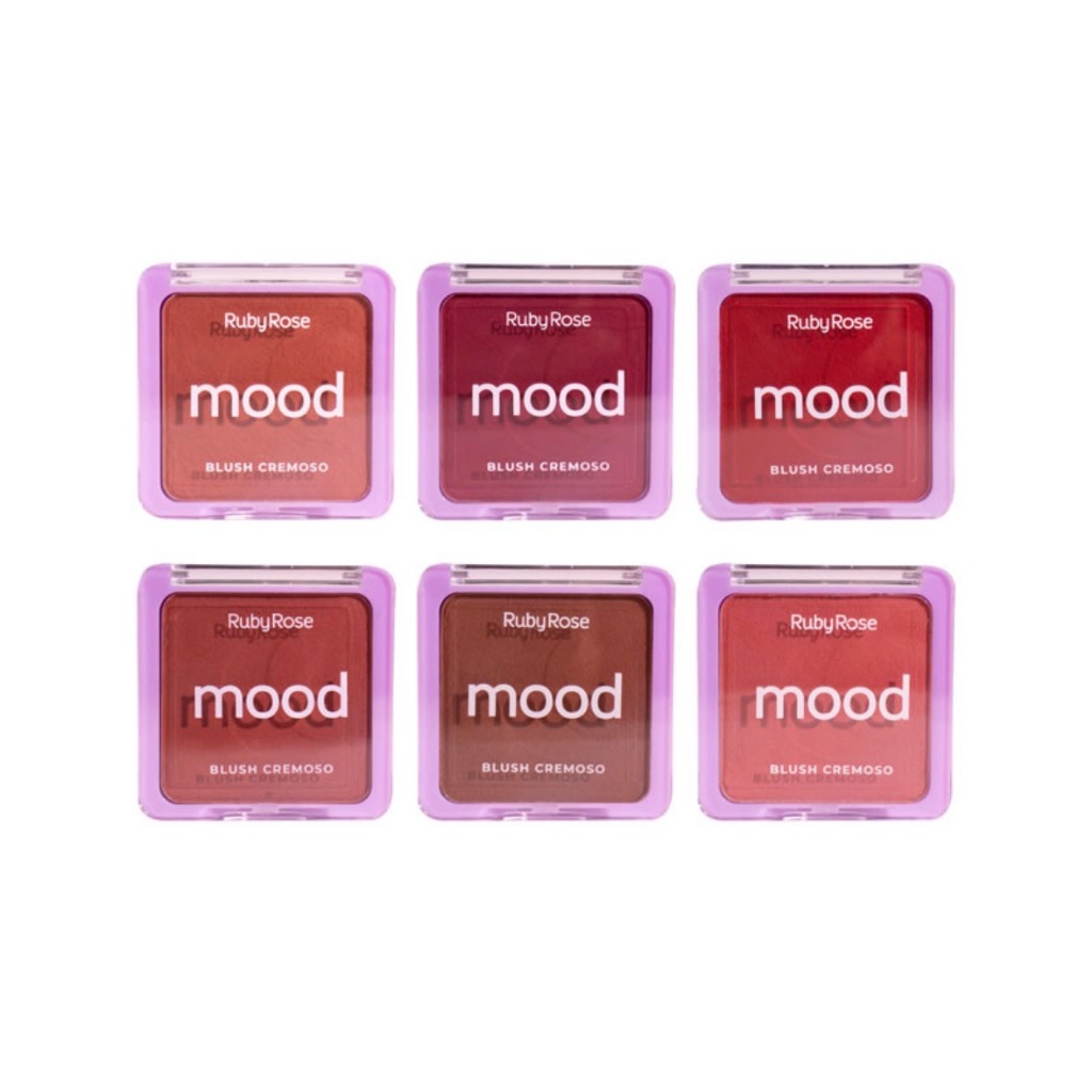 Kit 6 Unidades Blush Cremoso Facial Alta Pigmentação Mood Ruby Rose