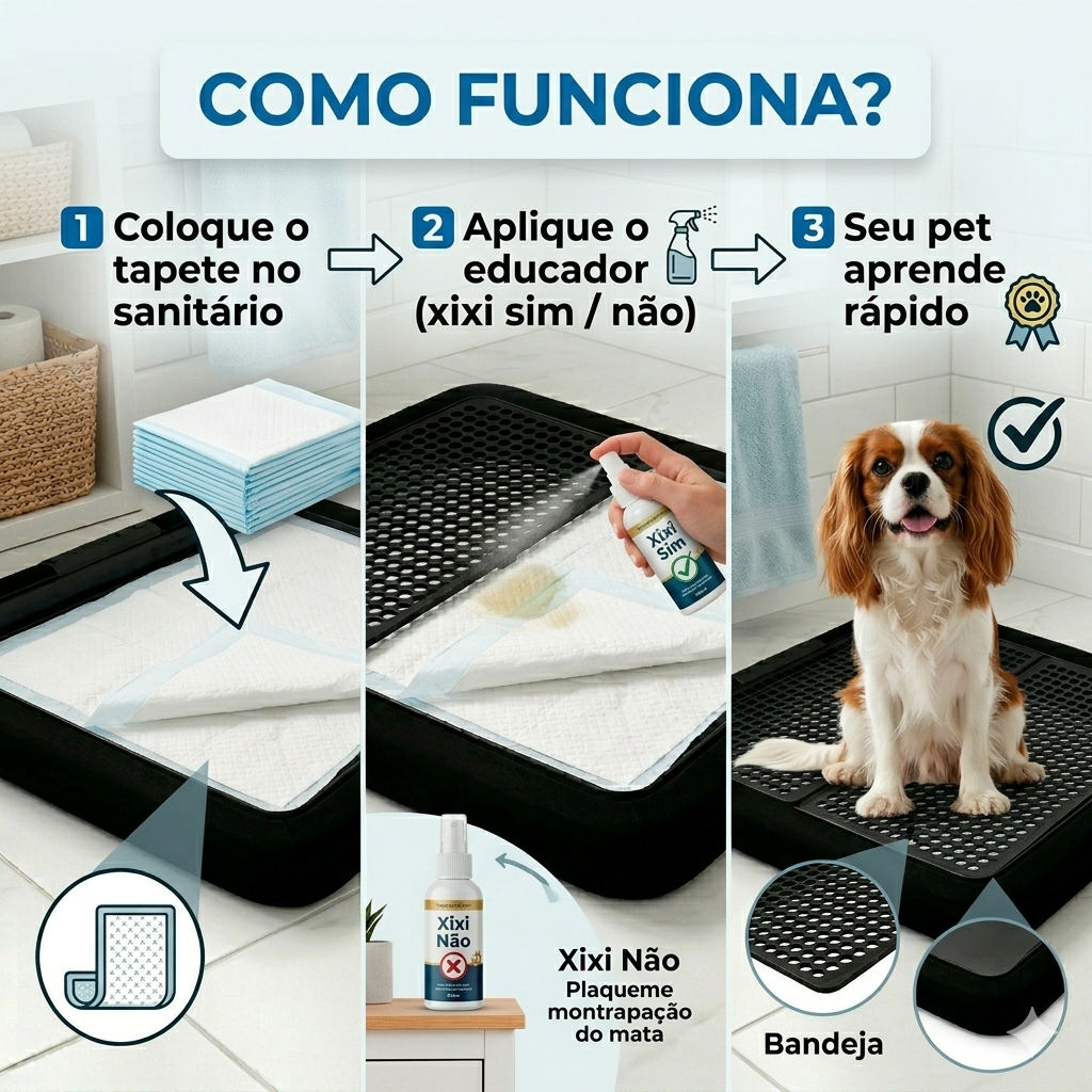 Sanitário para Cachorro Grande Lavável com Grade Banheiro Canino Pet