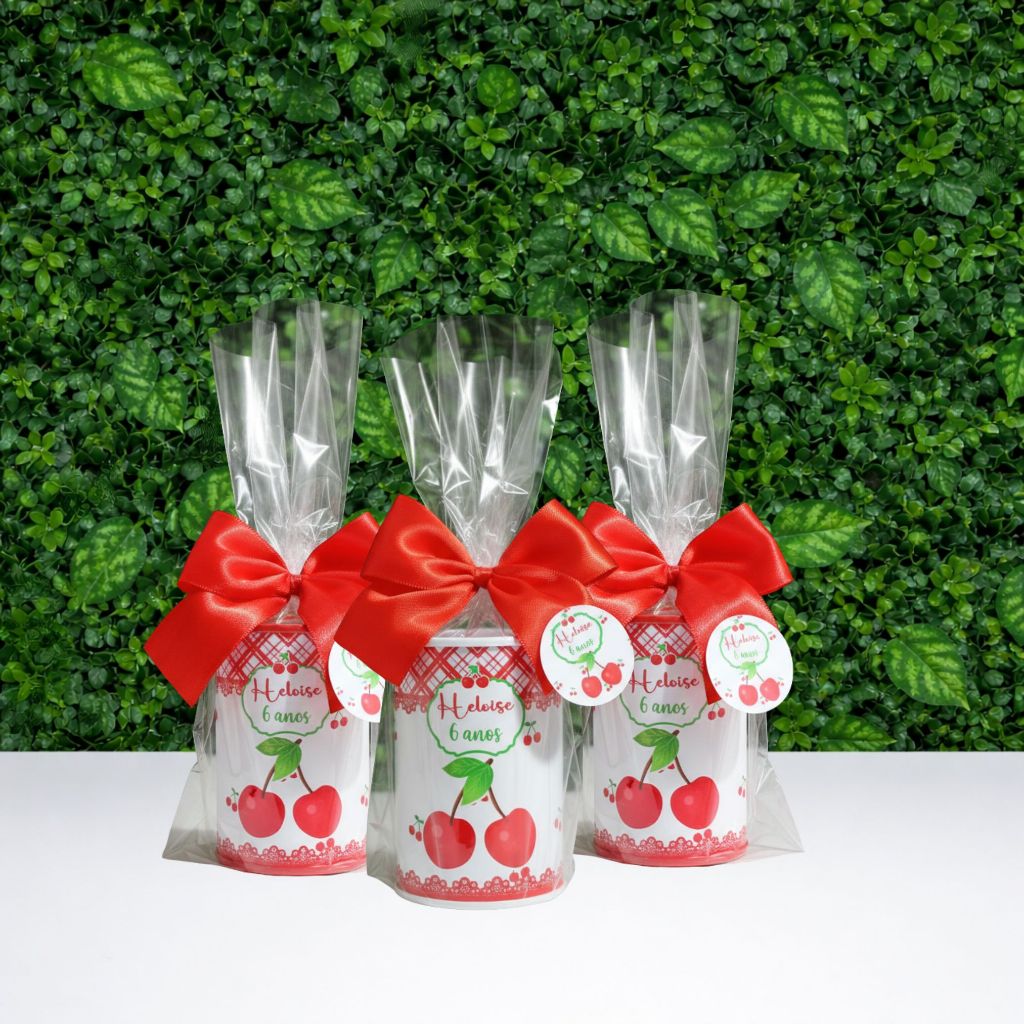 Cofrinho Personalizado Cerejinha | Lembrancinha Infantil |Festa Aniversário| Cereja| Todos os temas