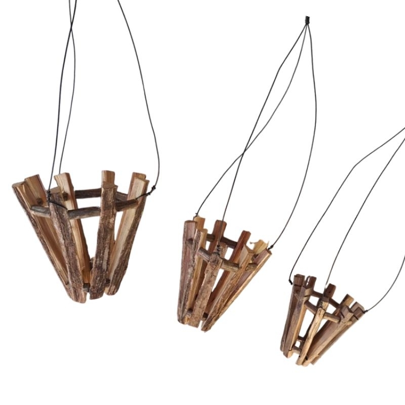 Kit 3 Suporte para Orquídeas Cachepot Sansão-do-Campo Rústico