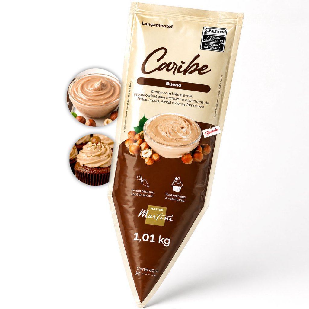 Bisnaga Caribe Bueno Cobertura Recheio Master Martini 1,01kg