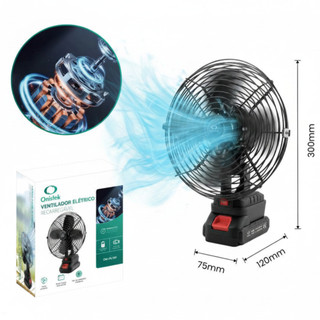 Ventilador Recarregável Portátil 8 Polegadas Inclui 21v Bateria Até 5 H e 10H
