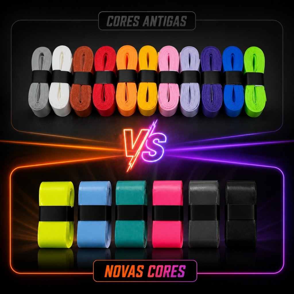 KIT 2/3 OVERGRIP - ANTISUOR Fita Grip Absorvente Profissional para Tênis, Beach Tennis, Padel e Badminton