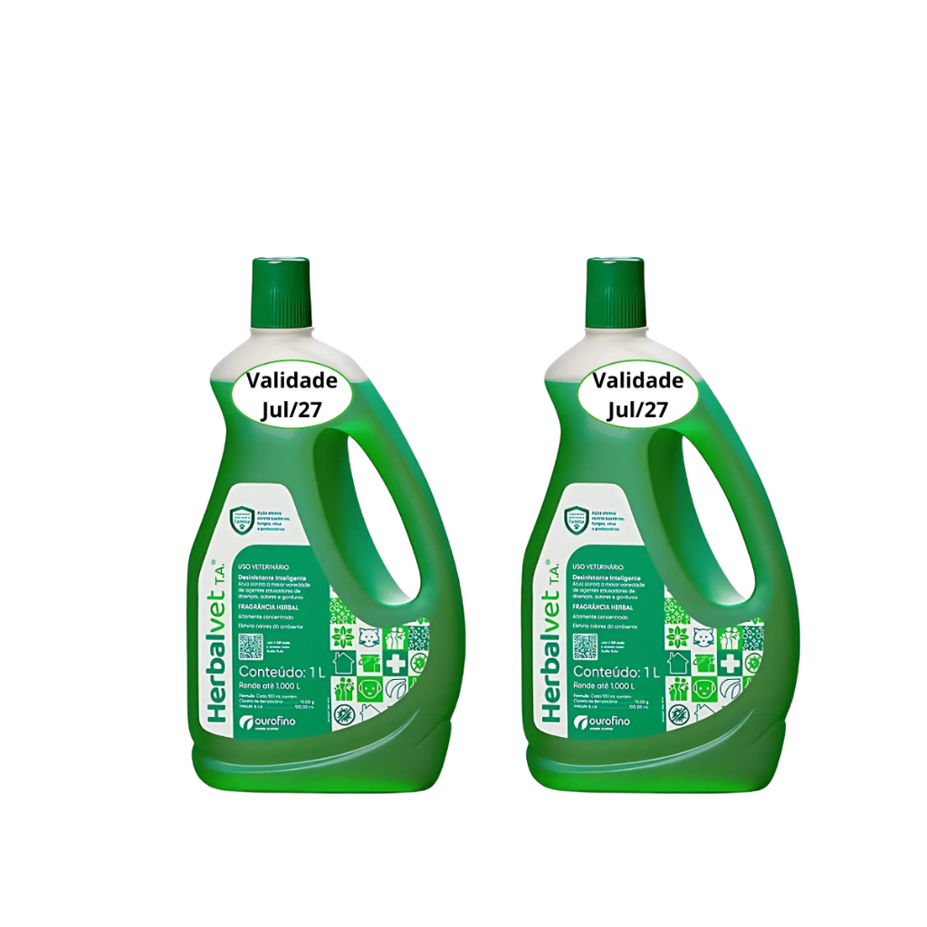 Kit 2 Herbalvet T.a. 1l Ourofino Desinfetante Bactericida