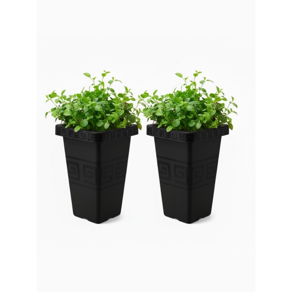 Vaso Grego 4,5 Litros Quadrado Plástico Resistente Jardim Decoração Flores Coluna Quadrado Plantas