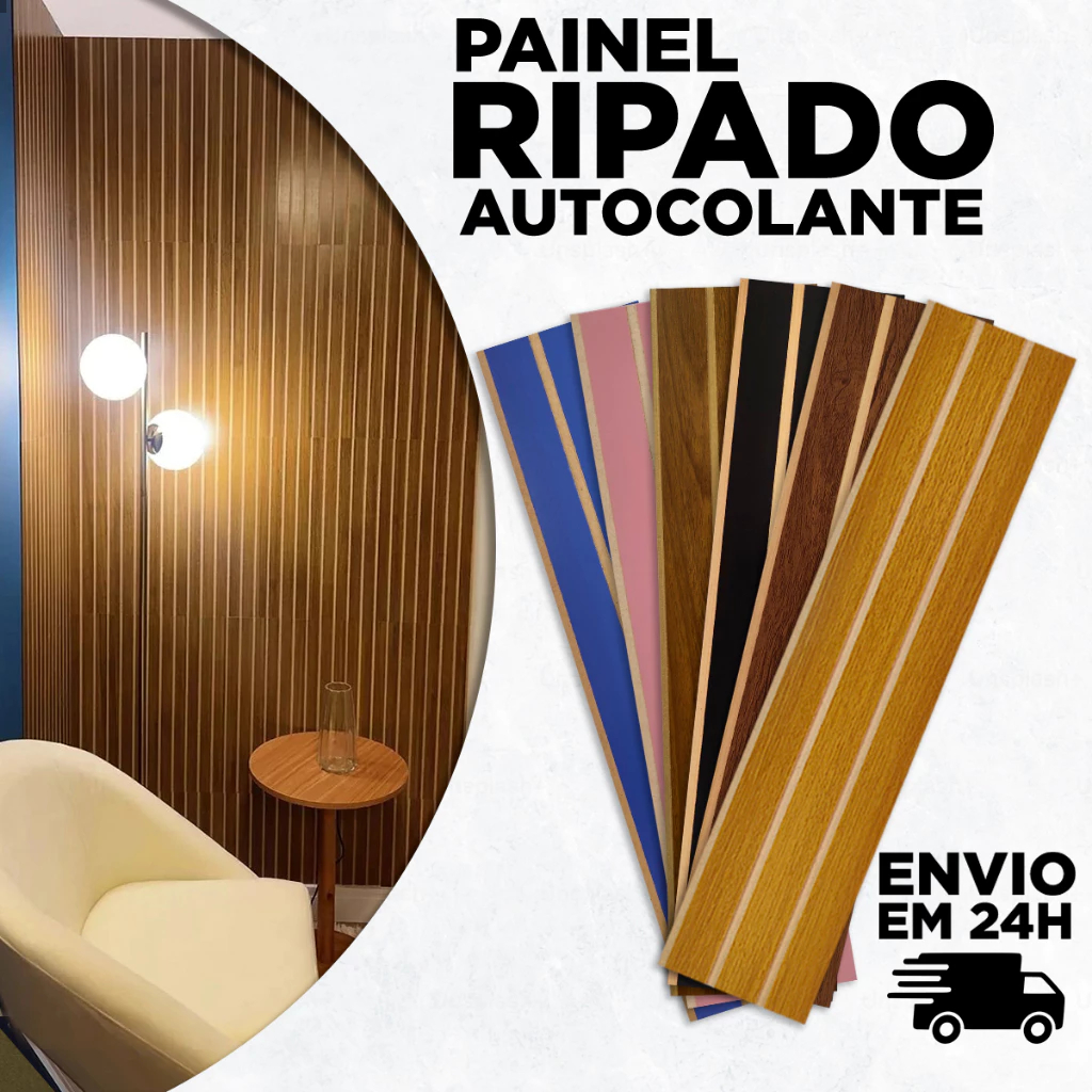 ENVIO FULL Kit até 100 Placas Painel Ripado Em MDF Decoração 45x11