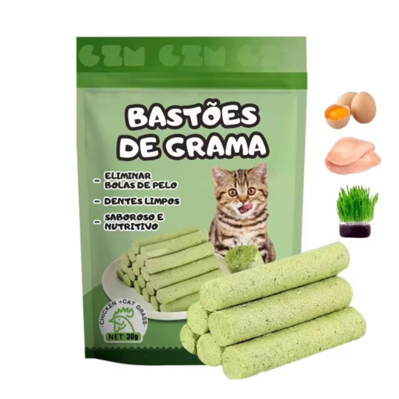 Grama em Bastão Natural para Gatos