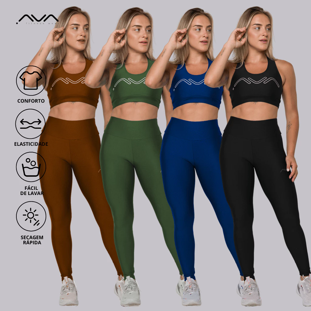 Conjunto Feminino Academia Top e Legging AVA Fitness Originals